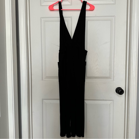 Black coveralls casual button up stretchy - Picture 3 of 4